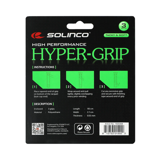 Pack de 3 overgrips Solinco Hyper-Grip