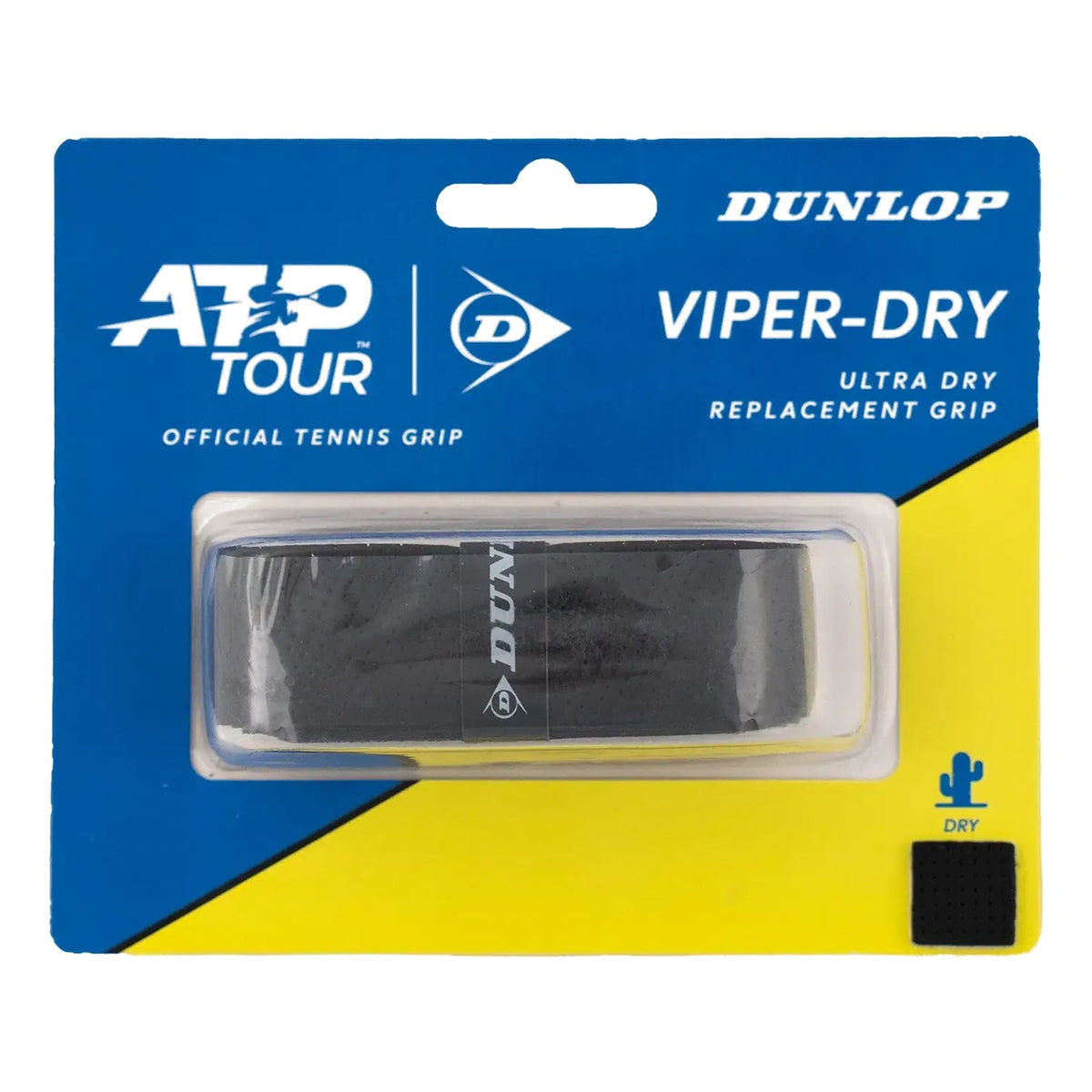 Grip Original Dunlop ATP Tour Viper-Dry preto - sensação ultrasseca e absorção de transpiração para ténis