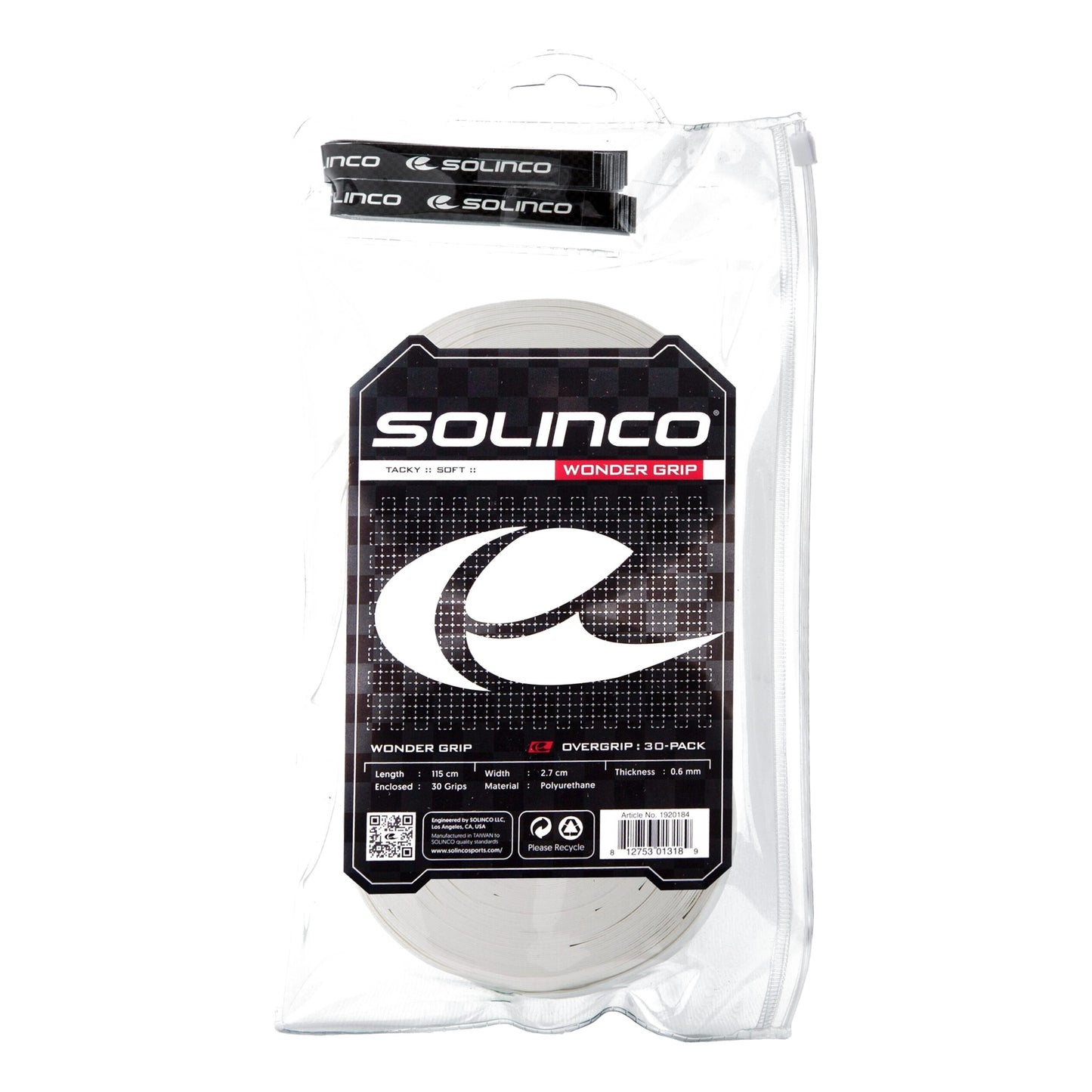 Overgrip Solinco Wonder Grip branco 30 unidades