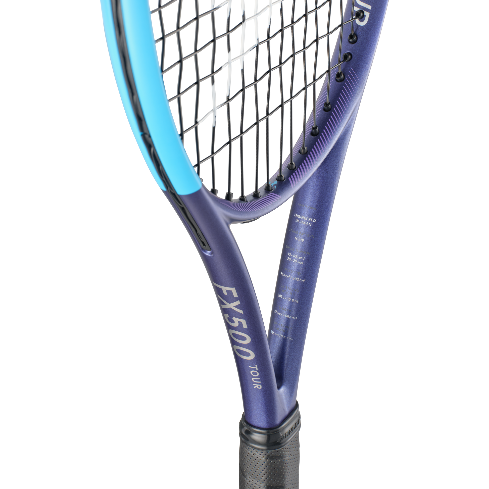 Raquete Ténis Dunlop FX500 TOUR 2026, detalhe estrutura central sem fundo