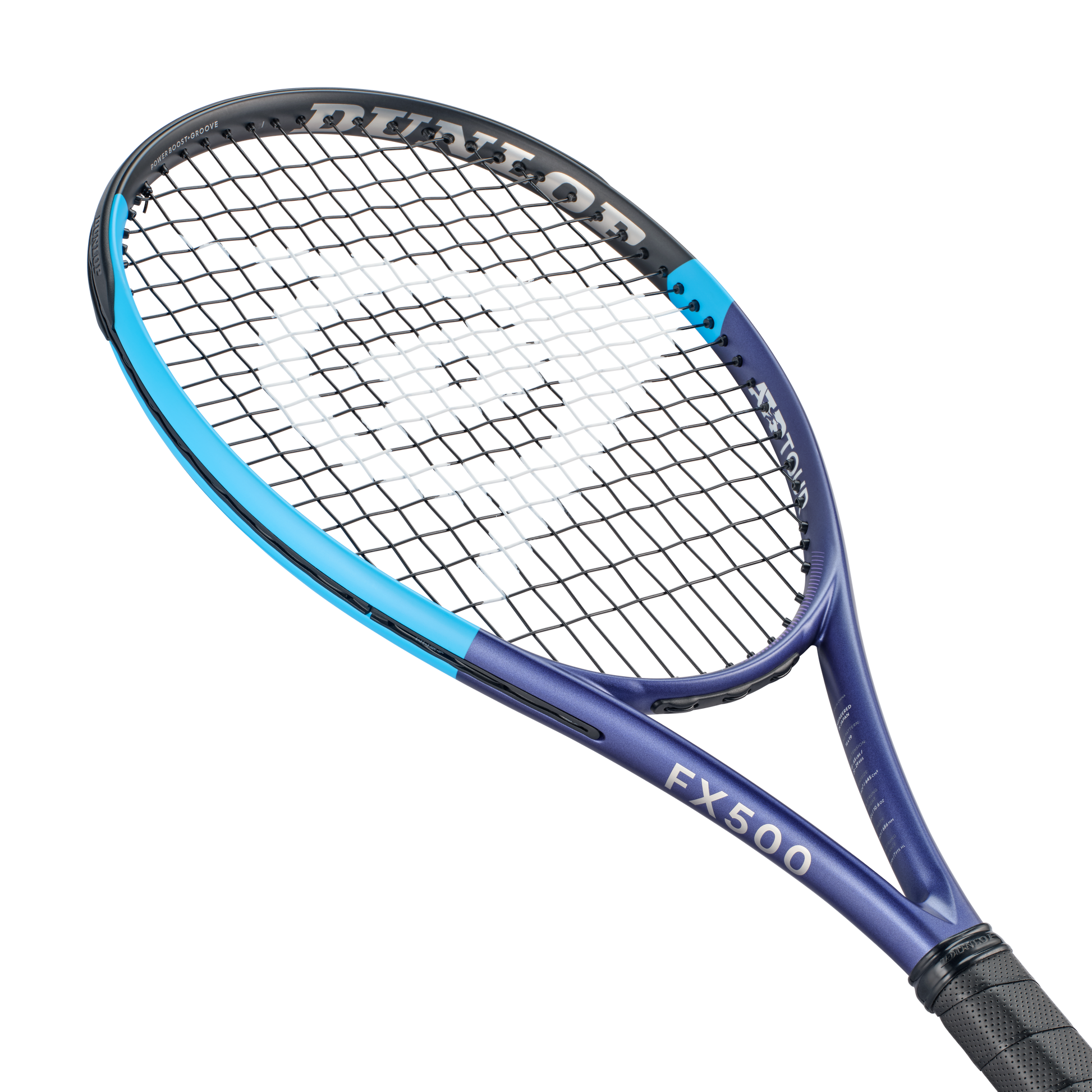 Raquete Ténis Dunlop FX500 2026, posição diagonal sem fundo