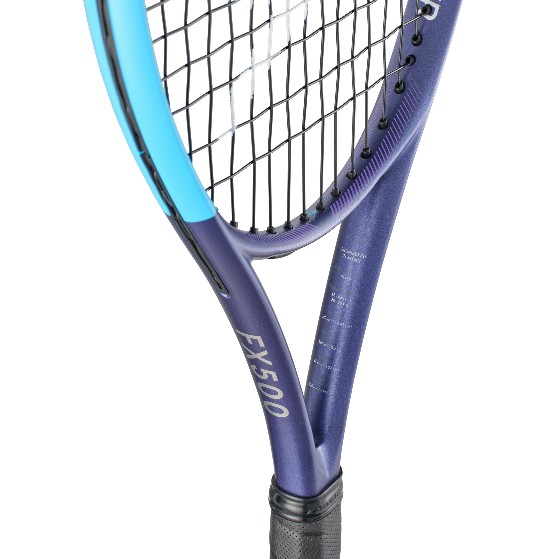 Raquete Ténis Dunlop FX500 2026, detalhe da estrutura central sem fundo