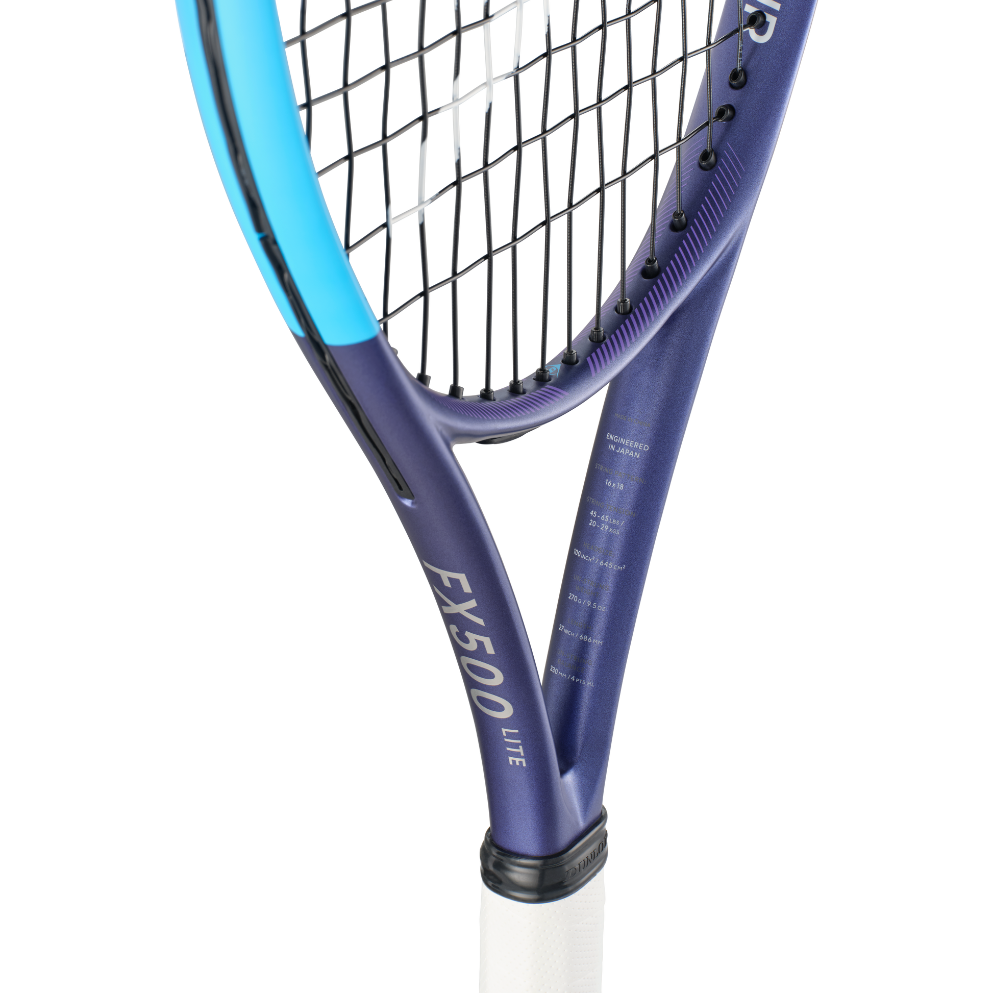 Raquete Ténis Dunlop FX500 LITE 2026, detalhe estrutura central, sem fundo