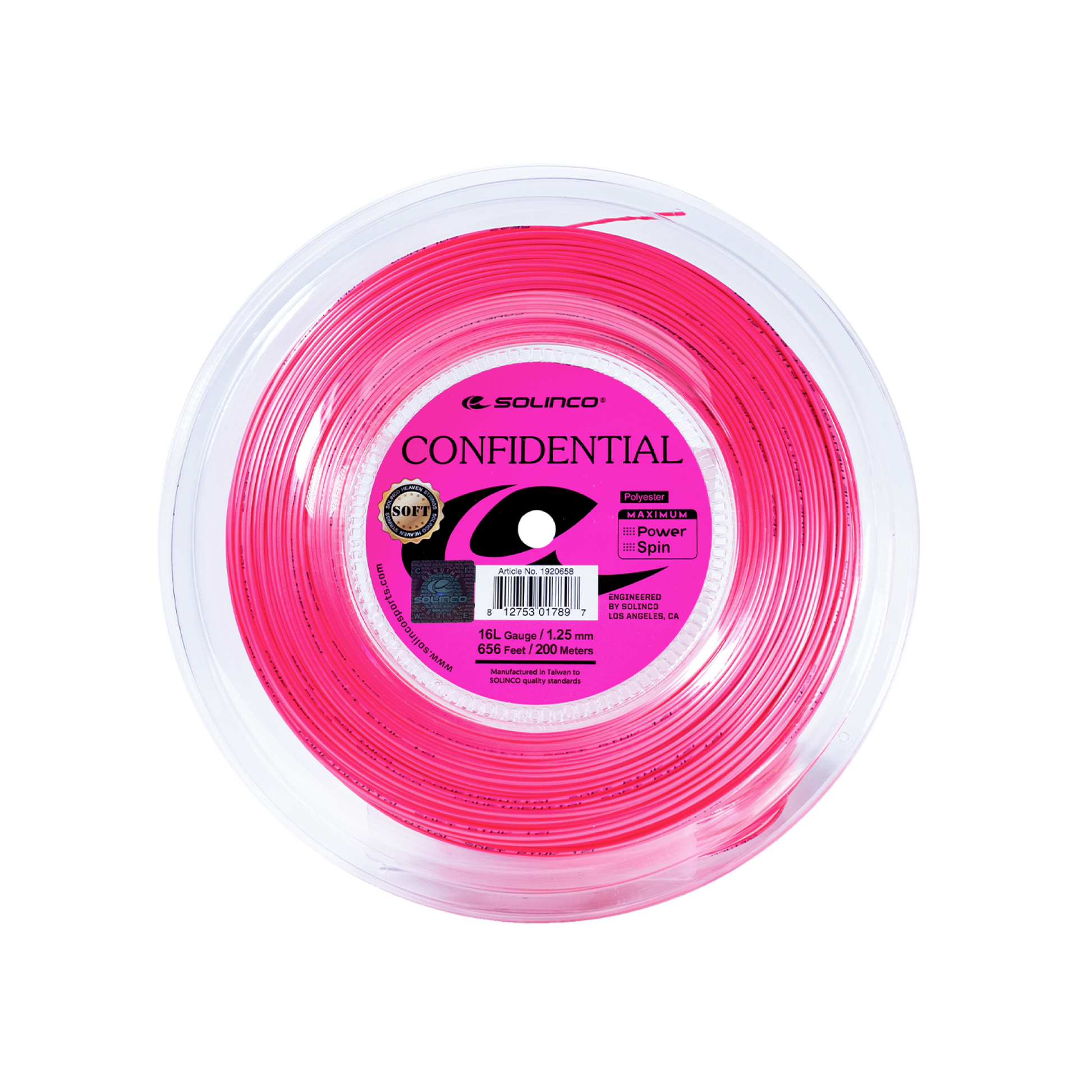 Rolo de corda Solinco Confidential Soft 200m rosa elétrico