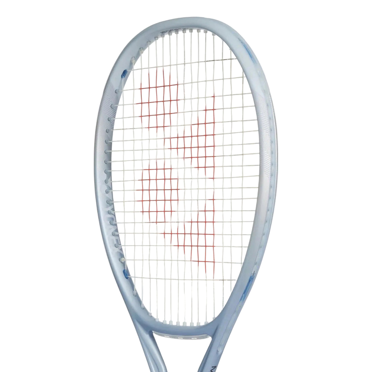 Raquete Yonex MUSE 100L - detalhe da cabeça com padrão de cordas 16x18 e Uniform Impact Grommet