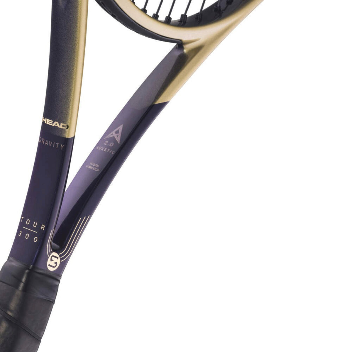 Raquete HEAD Gravity Tour Zverev 2026 - detalhe do shaft e grip Hydrosorb Pro, disponível em Grip 3