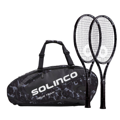 2 Raquetes Ténis Solinco Blackout V2 285 + Saco 6R Solinco Midnight Camo