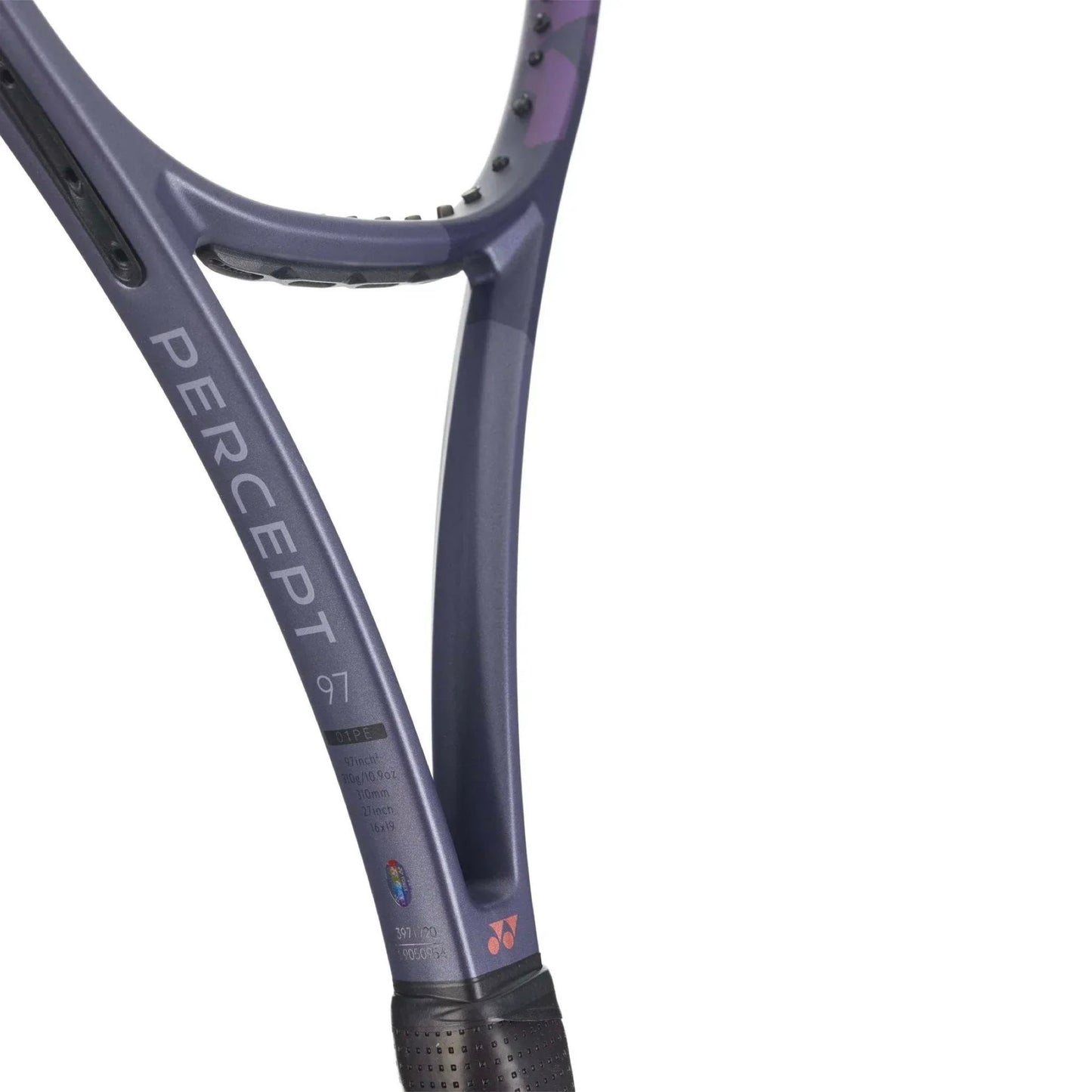 Raquete de ténis Yonex PERCEPT 97 Midnight Navy, detalhe da estrutura central em fundo branco