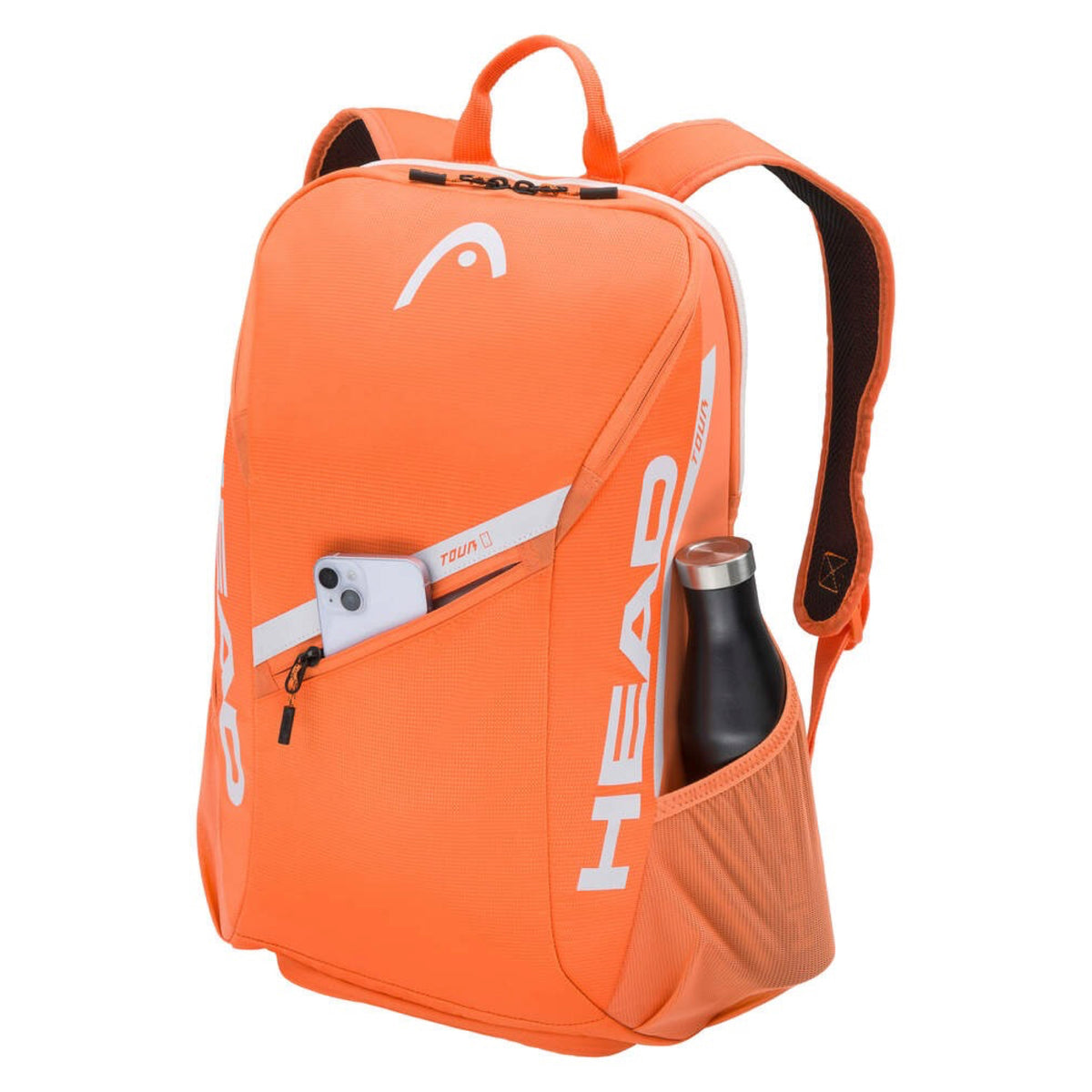 Mochila HEAD Tour 25L Laranja - vista traseira mostrando alças acolchoadas e costas ergonómicas