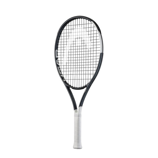 Raquete de ténis HEAD Speed Jr 2026 para jovens dos 9 aos 11 anos, com design metálico mate e padrão 16x19, vista frontal em fundo branco