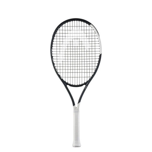 Raquete de ténis HEAD Speed Jr 2026 para jovens dos 9 aos 11 anos, com design metálico mate e padrão 16x19, vista frontal em fundo branco