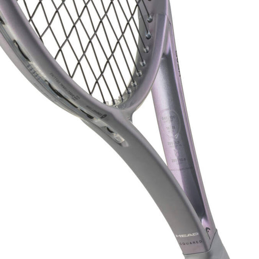 Raquete HEAD Squared - detalhe do perfil mostrando Dual Tube Technology e acabamento mate
