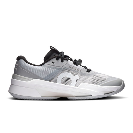 Sapatilhas de ténis On Running THE ROGER Pro Fire Clay em Glacier/Black, com sola para terra batida e design técnico para estabilidade e tração