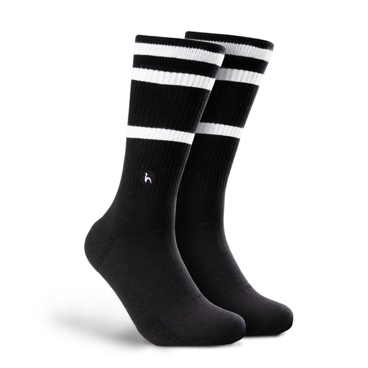 Meias Futah Stripes Black White