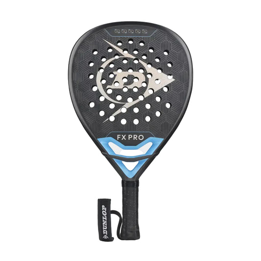 Raquete de padel Dunlop FX PRO 2026 em formato diamante com construção em carbono 12K, vista frontal em fundo branco