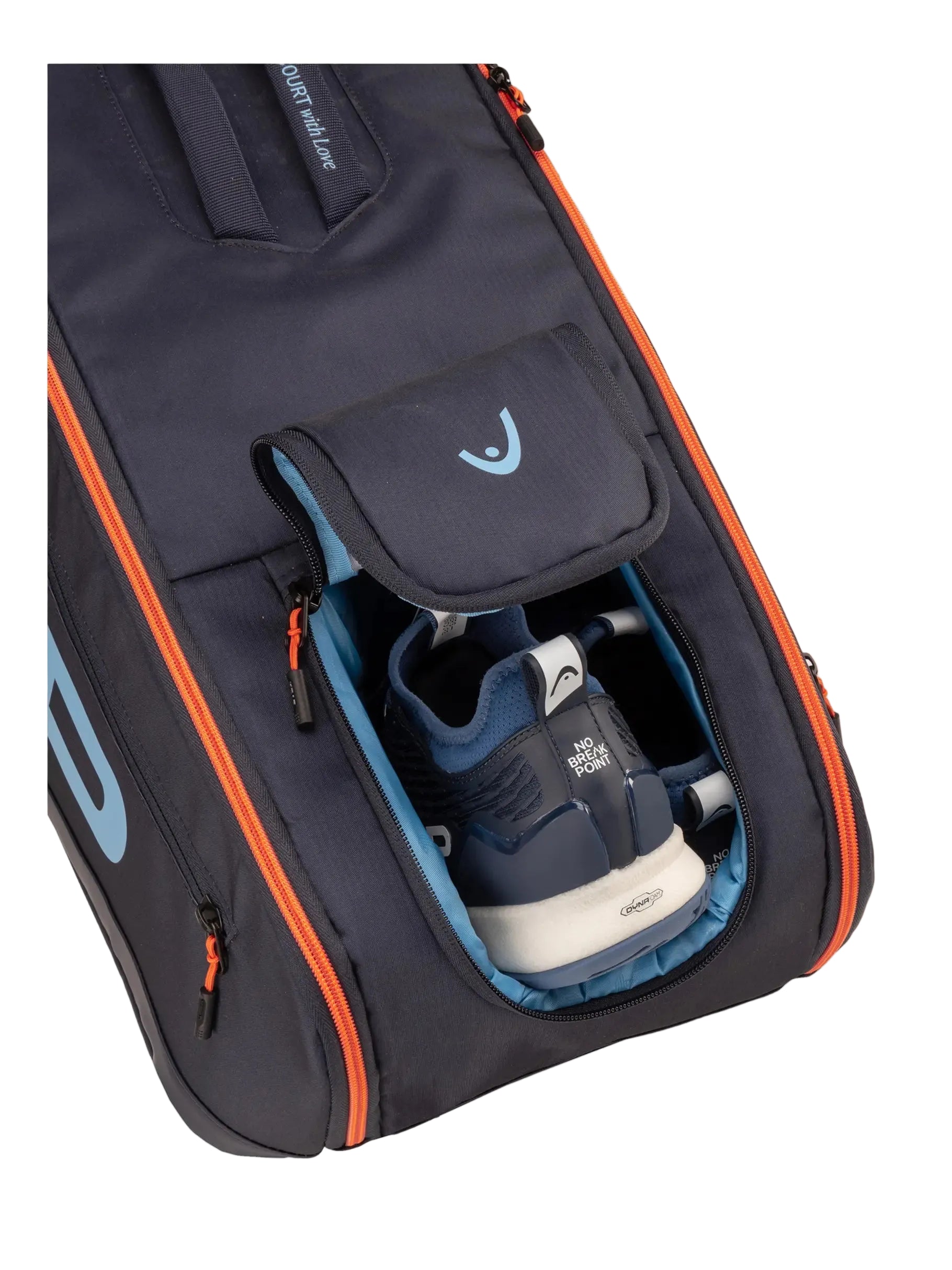 Detalhe do compartimento de calçado do saco de raquetes HEAD Pro Racquet Bag L NV.