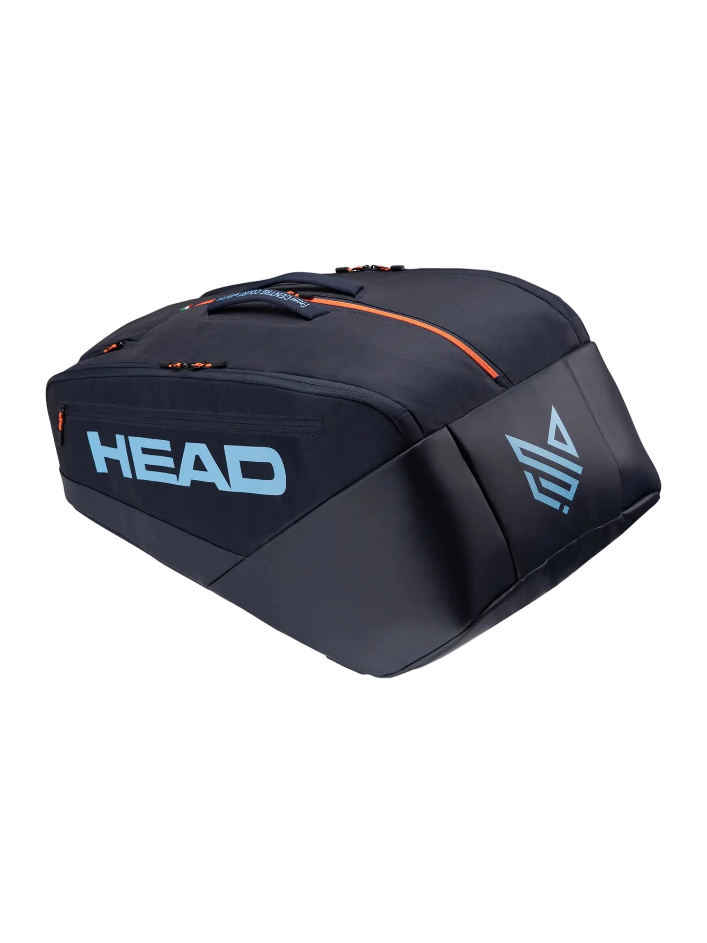 Saco de raquetes HEAD Pro Racquet Bag XL NV em azul, inspirado em Jannik Sinner, com design premium e capacidade para até 12 raquetes.