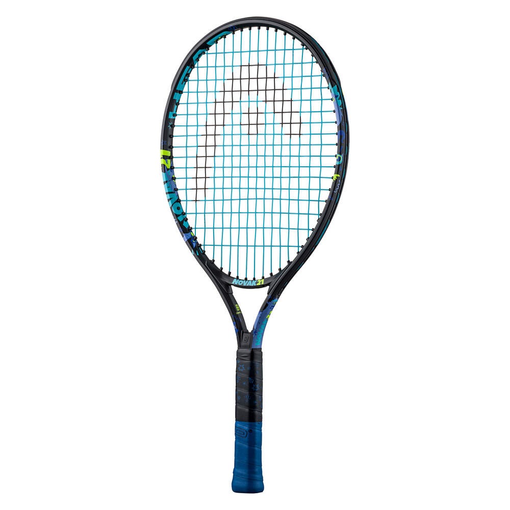 Raquete HEAD Novak 21 Junior - vista lateral mostrando balanço head-light e estrutura leve de 180g