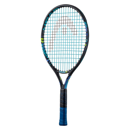 Raquete HEAD Novak 21 Junior - vista lateral mostrando balanço head-light e estrutura leve de 180g