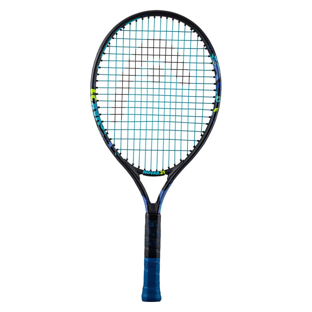 Raquete Ténis Junior HEAD Novak 21 - vista frontal com design colorido inspirado em Novak Djokovic para crianças 4-6 anos