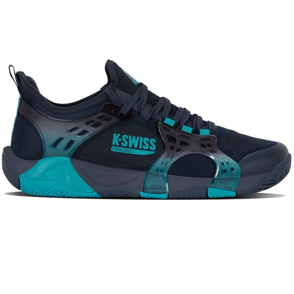 Sapatilhas Padel K-Swiss K-Frame Azul Báltico – vista lateral com estrutura K-Frame e logótipo