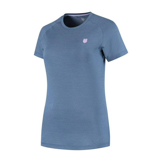 T-Shirt Ténis K-Swiss Hypercourt Crew Jacquard Azul Infinity