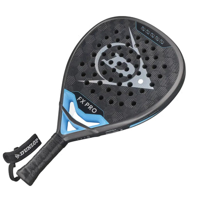Raquete de padel Dunlop FX PRO 2026 em formato diamante com construção em carbono 12K, vista frontal inclinada em fundo branco