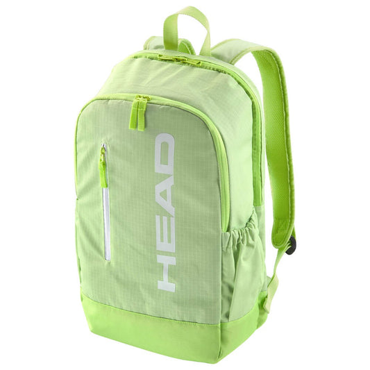 Mochila Ténis HEAD Base 17L Sharp Green – vista frontal completa com compartimento para 2 raquetes