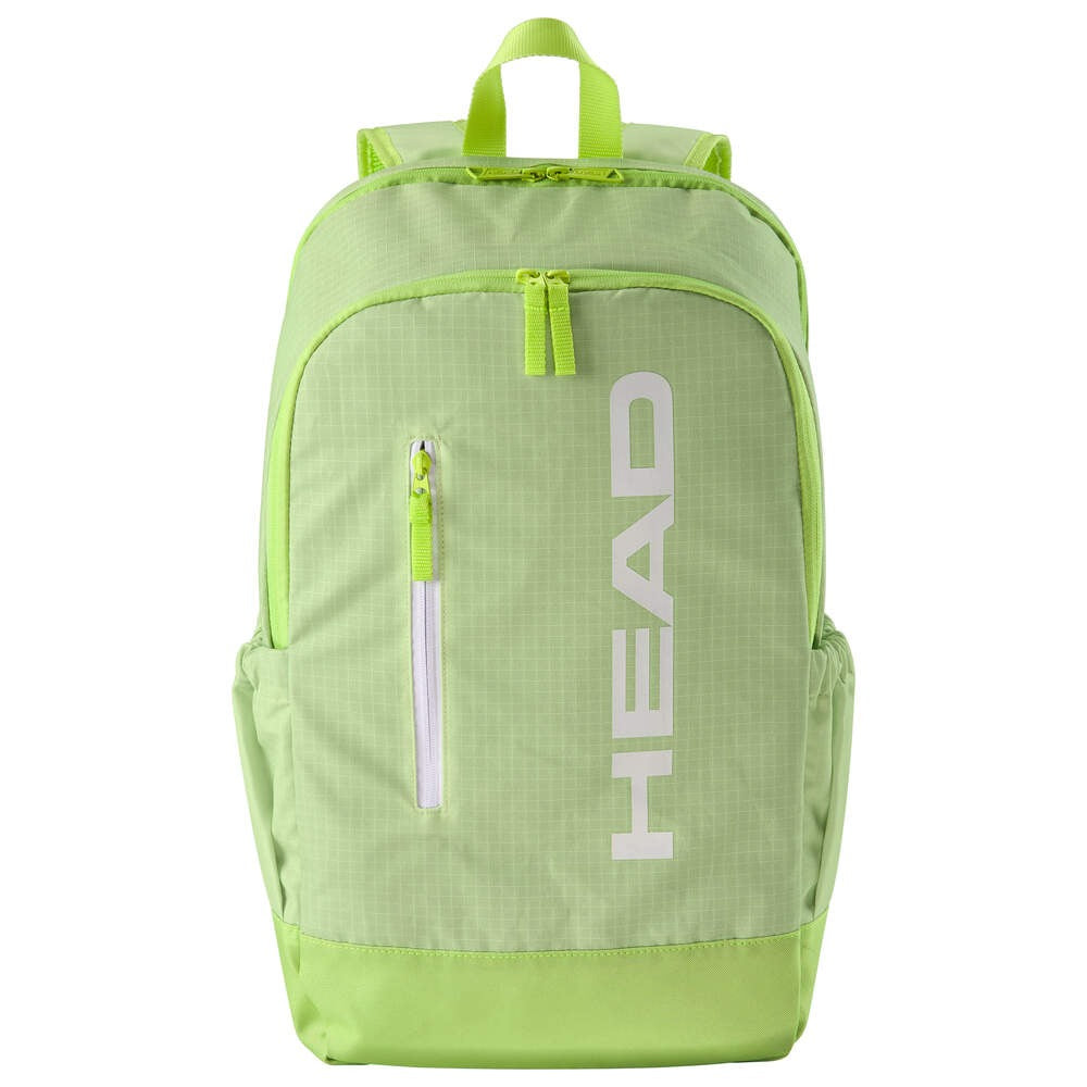 Mochila Ténis HEAD Base 17L Sharp Green – vista frontal em fundo branco, 100% poliéster, 17L
