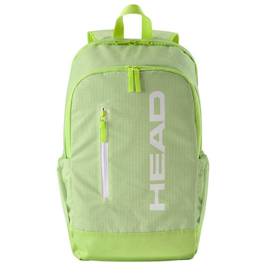 Mochila Ténis HEAD Base 17L Sharp Green – vista frontal em fundo branco, 100% poliéster, 17L