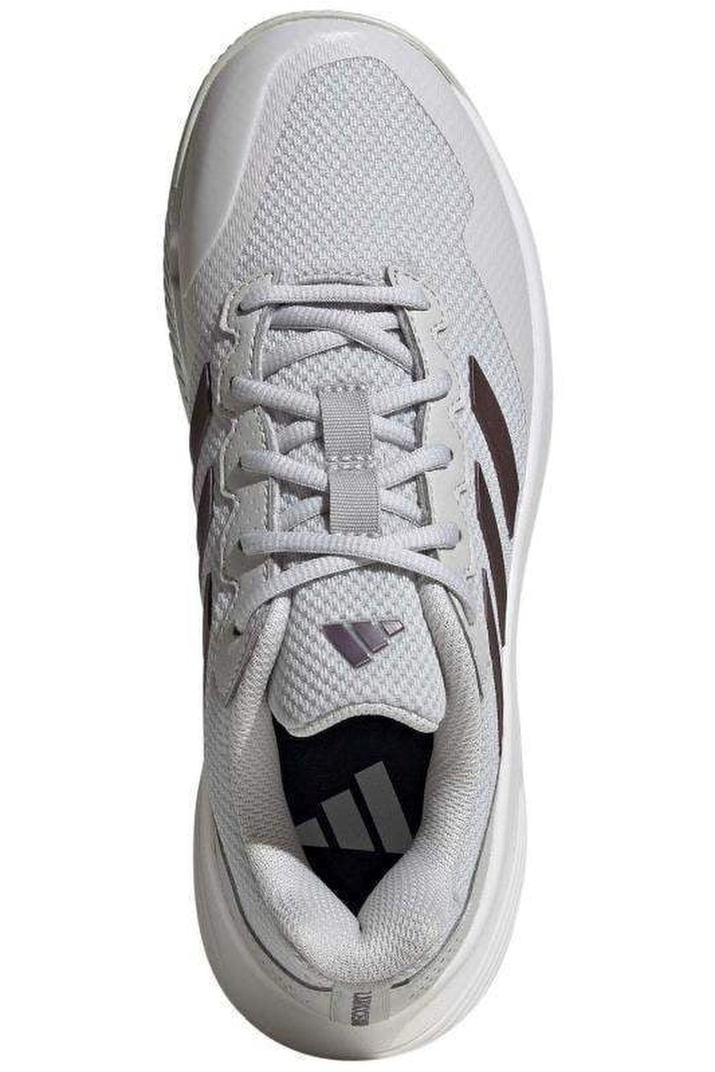 Vista superior das sapatilhas adidas Gamecourt 2.0, destacando o topo em malha respirável.