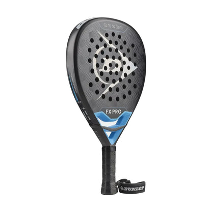 Raquete de padel Dunlop FX PRO 2026 em formato diamante com construção em carbono 12K, vista lateral em fundo branco