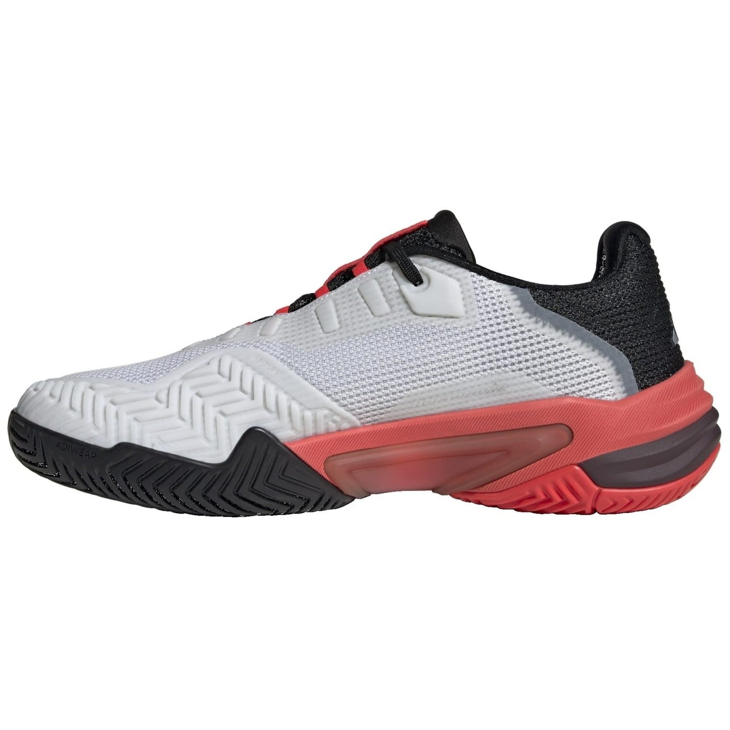Sapatilhas Adidas Barricade 13 brancas - vista lateral interior mostrando Torsion System e REPETITOR