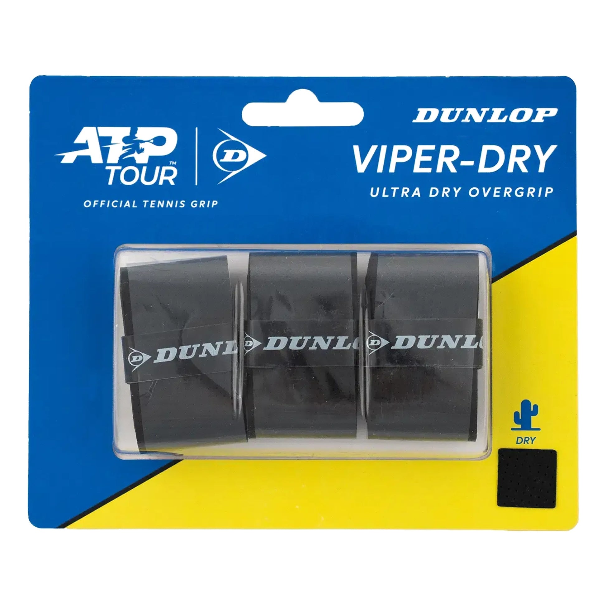 Dunlop ATP Viper-Dry Overgrip preto pack 3