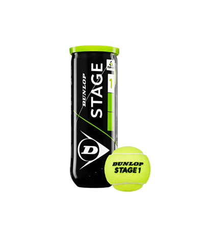 Bolas Ténis Dunlop Stage 1 Verde (Pack 3)